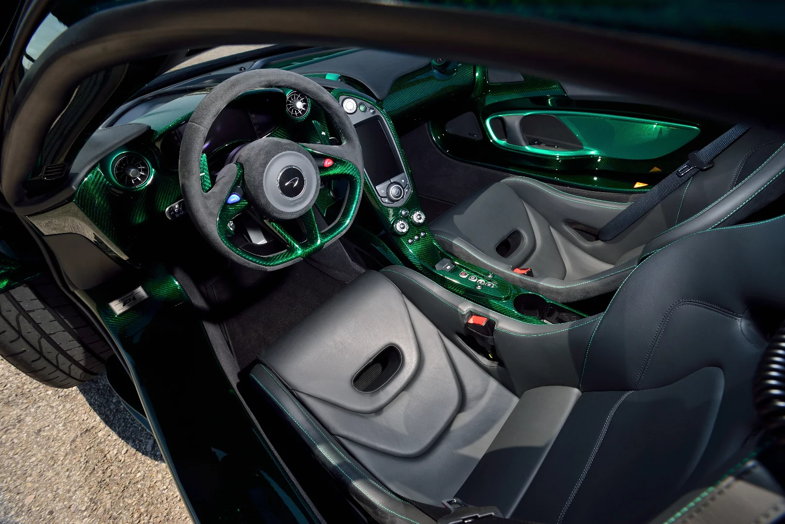 Even the interior is finished in the same green as the outside