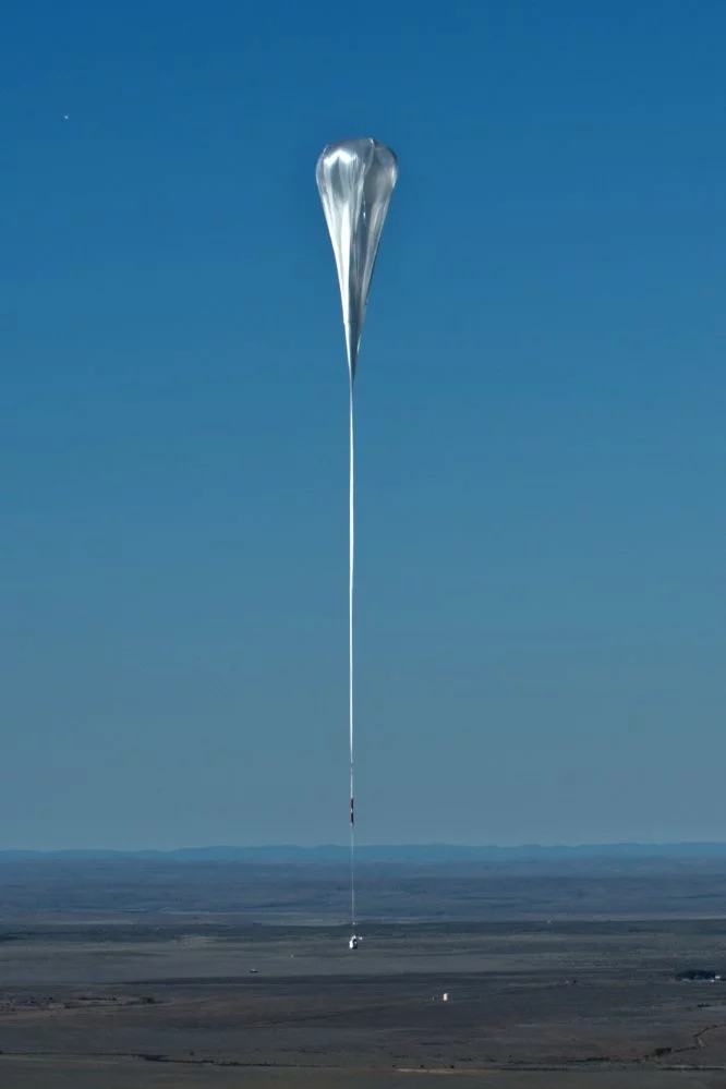 The Stratos capsule just after launch, beginning its journey to an altitude of nearly 25 miles (40 km) (Photo: Red Bull Stratos)