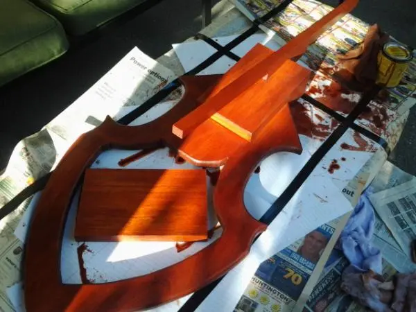 Staining the wooden frame