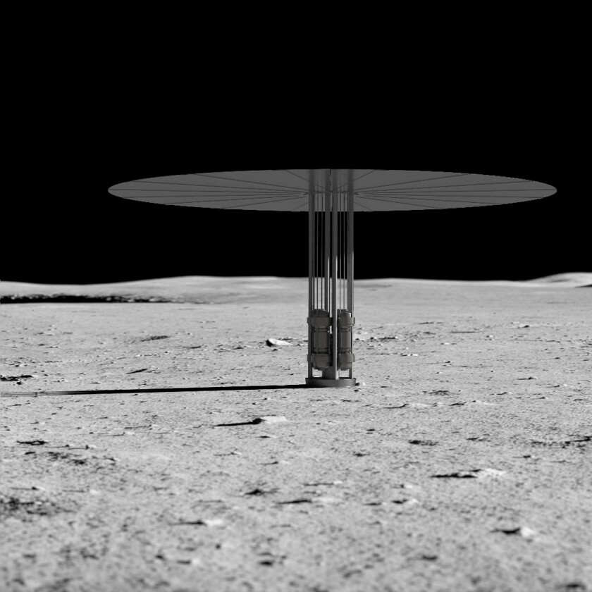 Artist's concept of new fission power system on the lunar surface