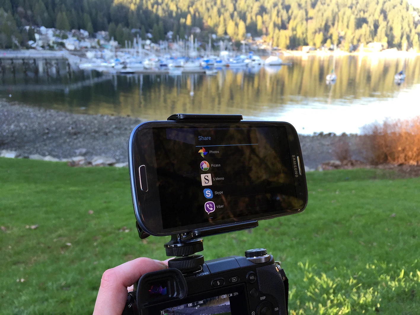 The Camlet Mount gives you easy access to your camera's comtrols