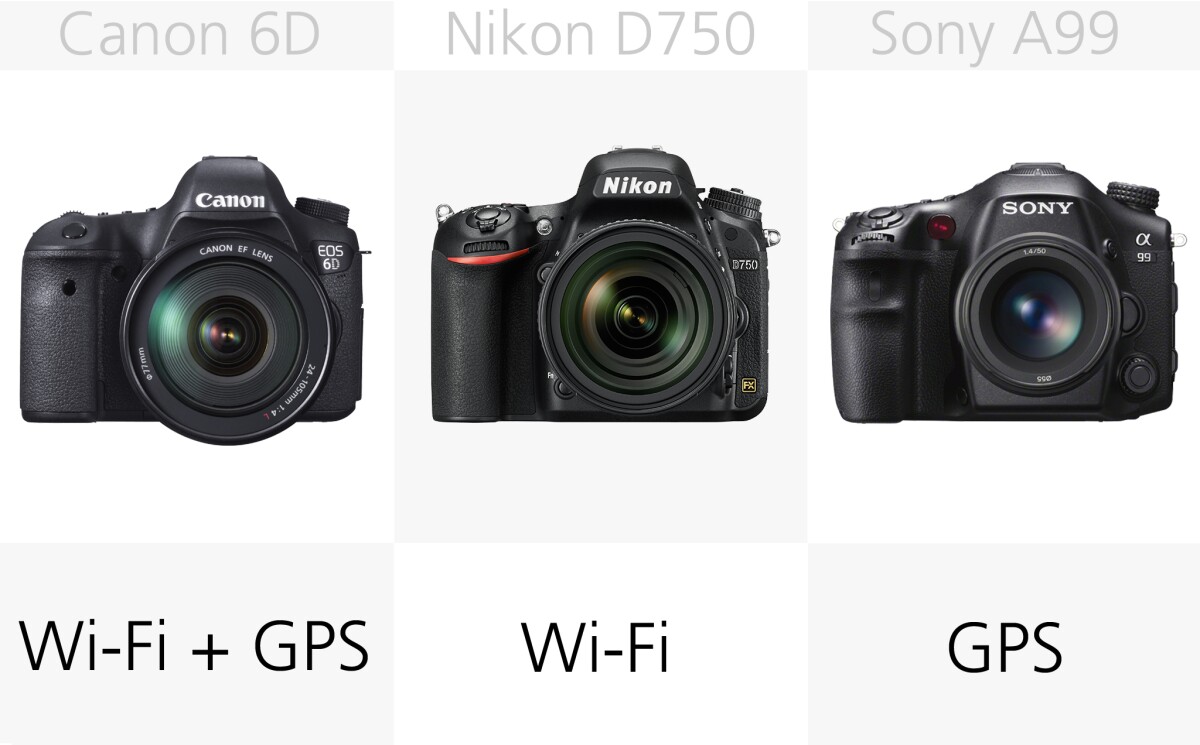 The Canon 6D and the Nikon D750 feature built-in Wi-Fi
