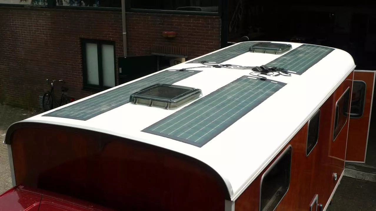 Tonke powers much of the International's equipment with the roof-mounted solar panels