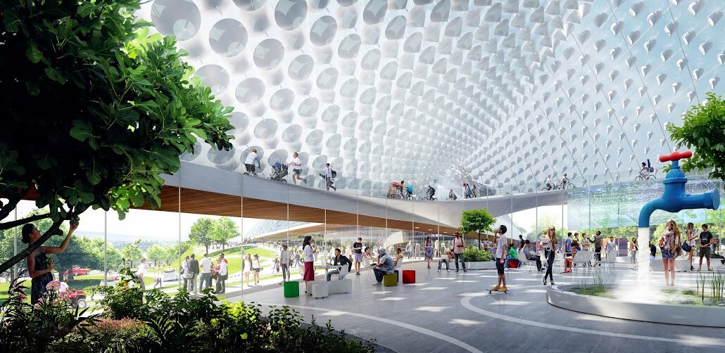 Google says a significant portion of the HQ's energy needs will be met sustainably, but (excepting some solar panels), we've no word on exactly how yet (Image: Google)