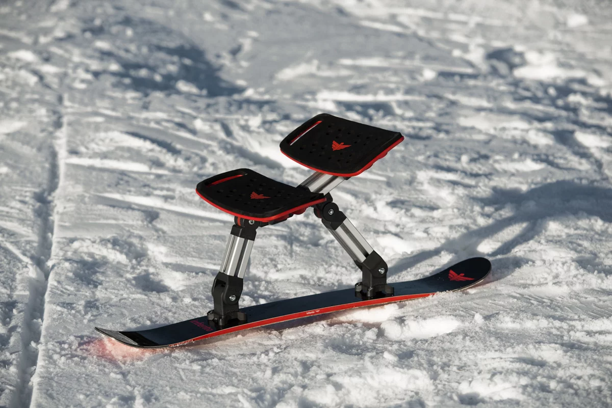 The Skibock is a simple sit-atop that relies on body steering and foot braking