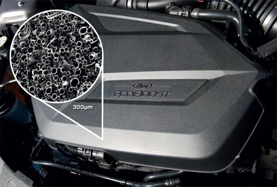The MuCell technology inspired by the Aero bar will first appear in Ford vehicle engine covers