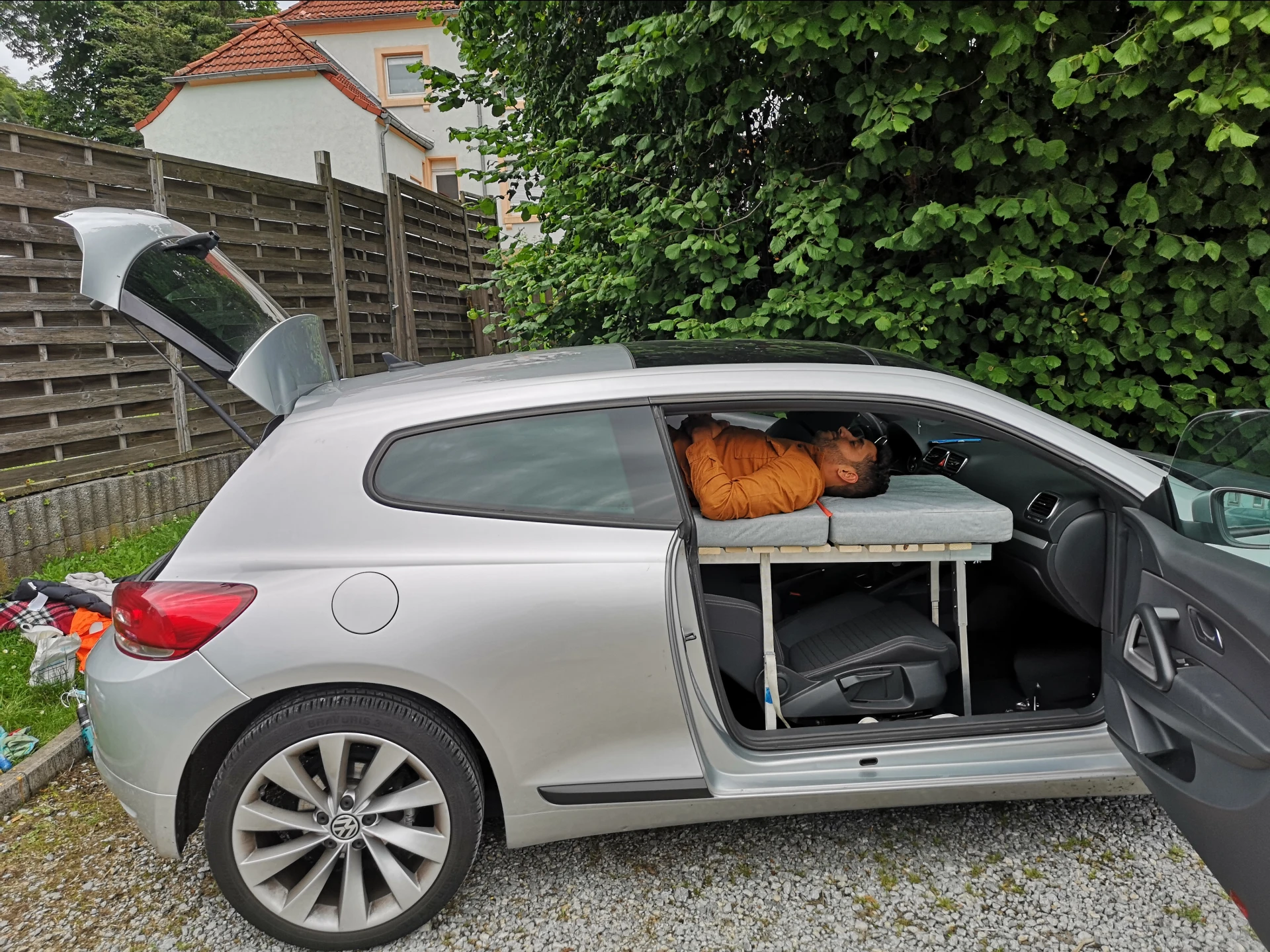 Car camper in a bag turns small cars into solo or duo micro-RVs