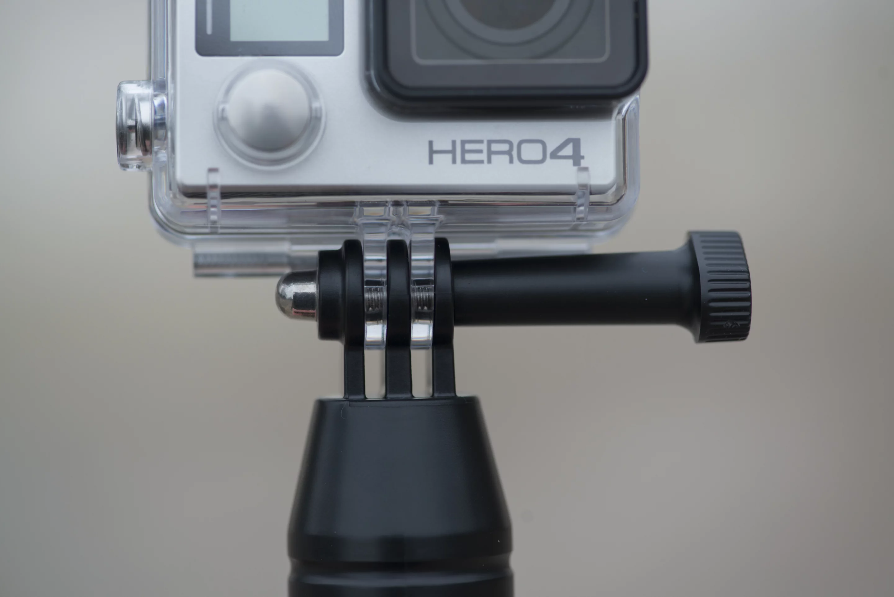 The Joby Action Grip features a GoPro mount (Photo: Simon Crisp/Gizmag.com)