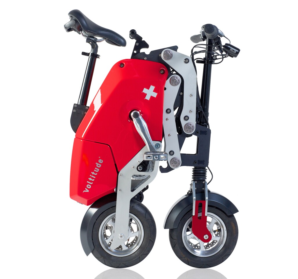 The Voltitude V1 can be wheeled when folded up (Photo: Arnaud Lambert)
