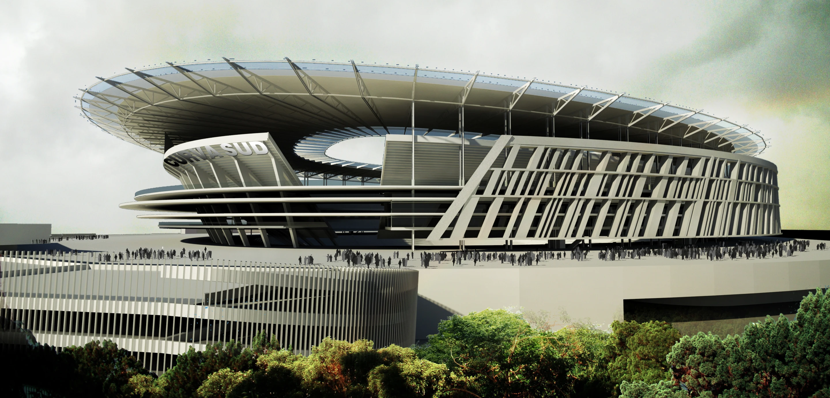 The stadium will cost an estimated US$400 million (Image: Woods Bagot)