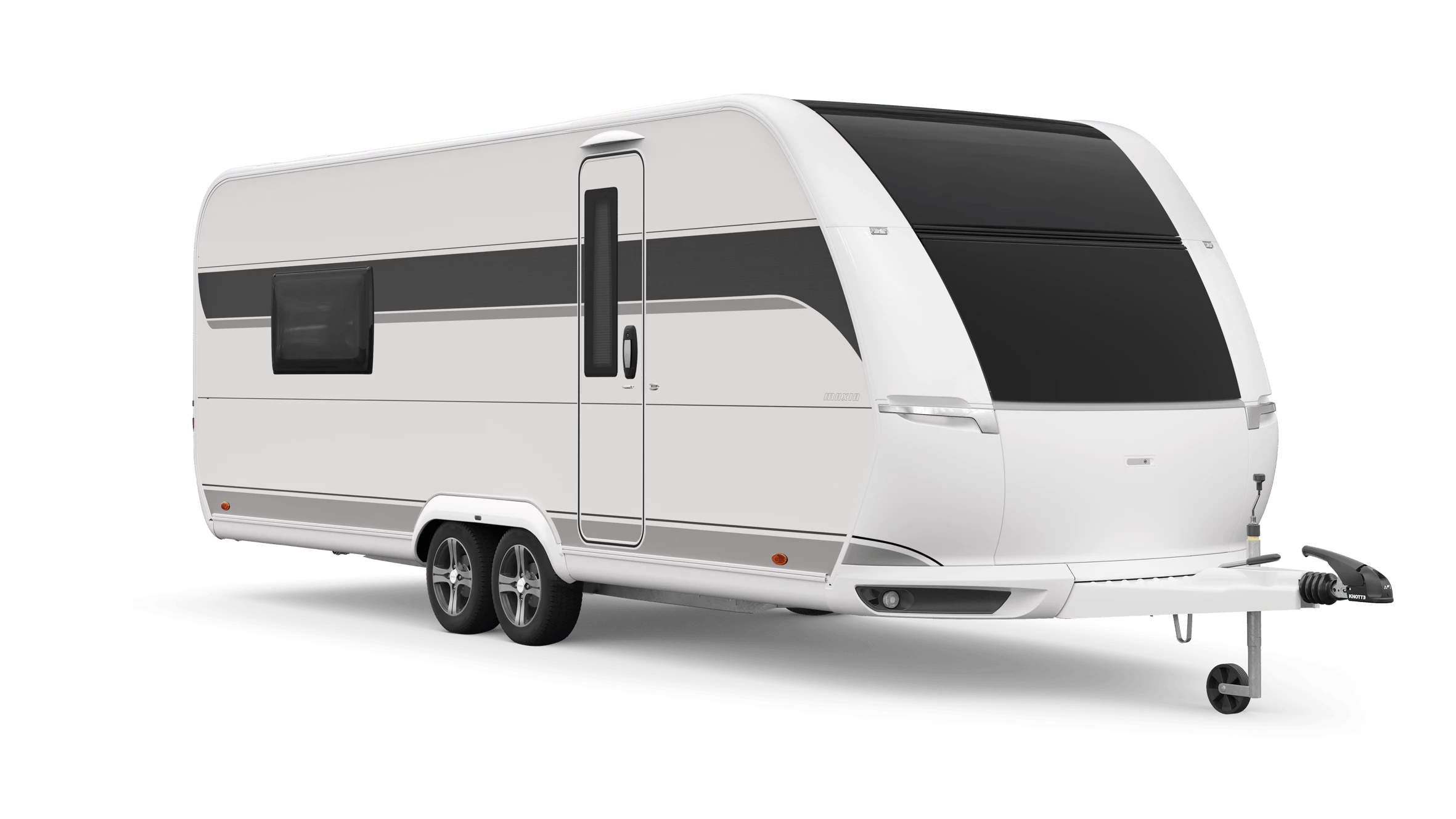 Outside, the Maxia looks like a typical white caravan, albeit with a large tinted front window