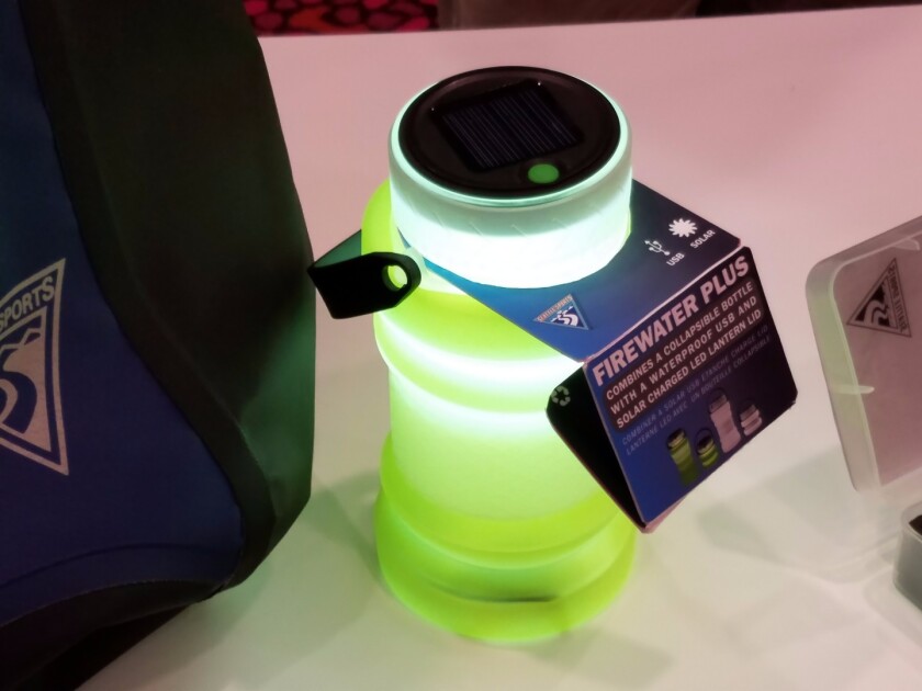 The new FireWater Plus bottle has an LED cap and accordion-style collapsible design