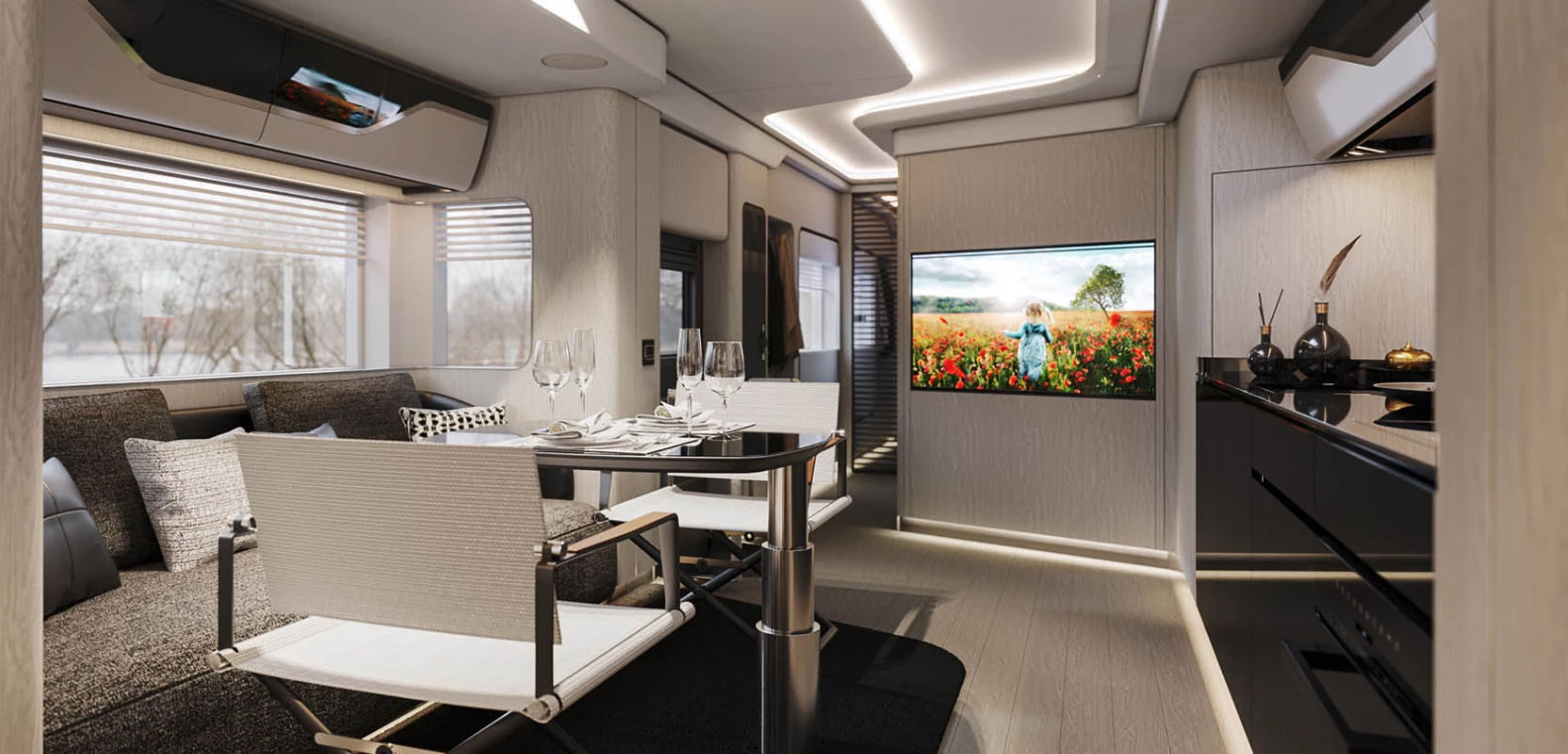 Dembell kitchen and living area