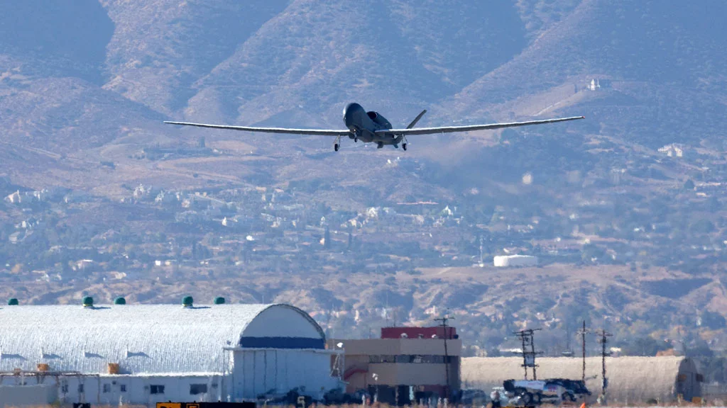 The Block 40 configuration RQ-4 Global Hawk takes off for the first time (Photo: Northrop Grumman)