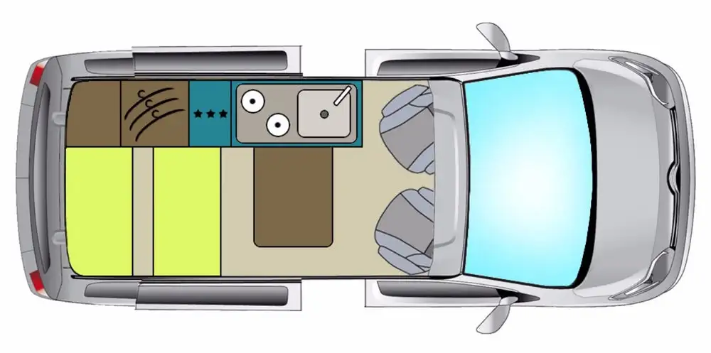 Pössl Campster camper floor plan