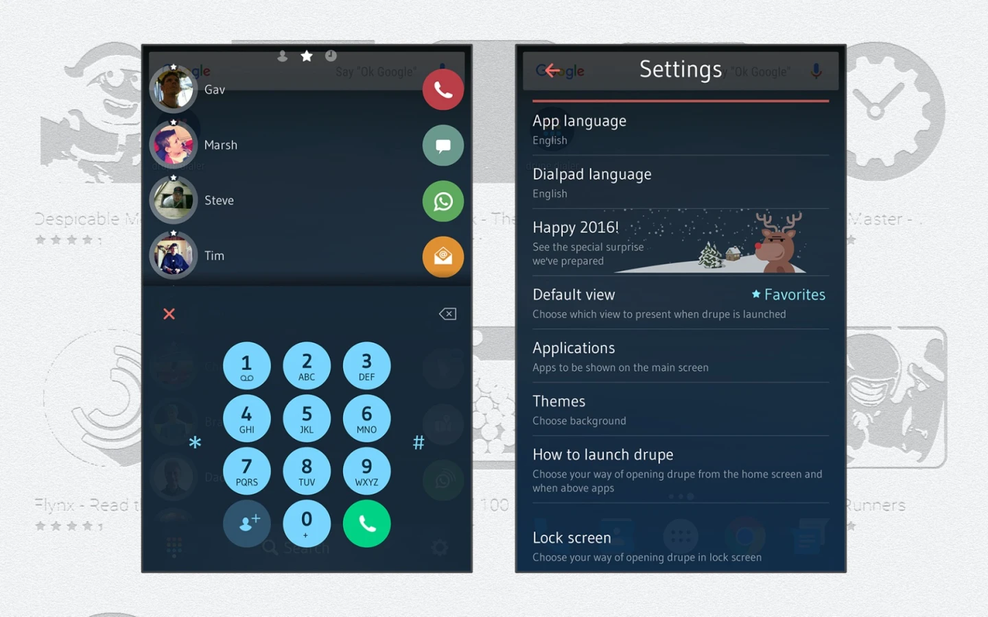 Drupe simplifies your contacts and messaging systems