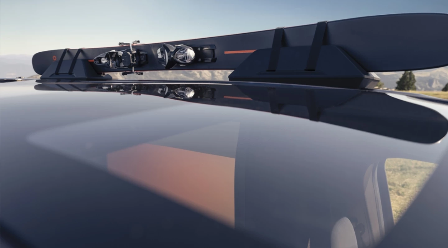 Renault drops a light ski rack on to emphasize the Hippie Caviar Motel's outdoorsy, sports-forward focus – like a mobile ski hut or hostel