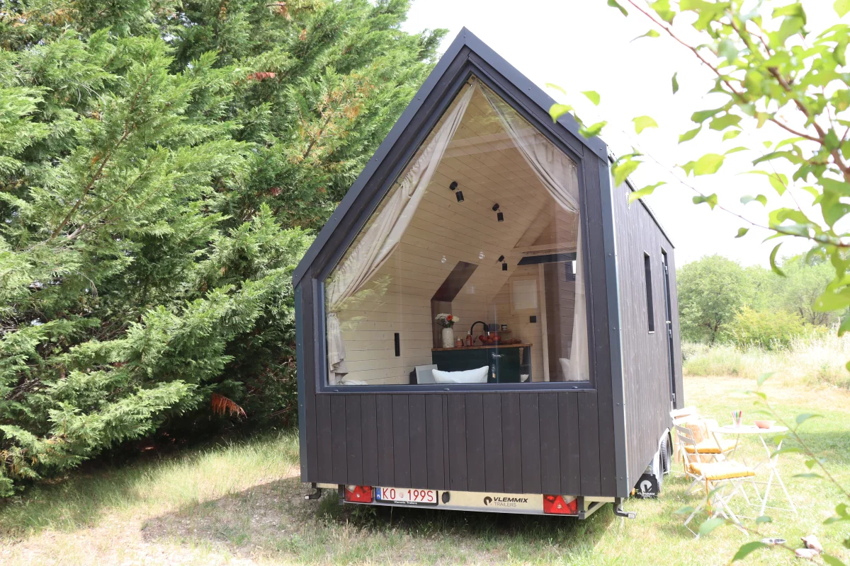 The Nid Luxe, by Quadrapol, is a compact and affordable two-person tiny house