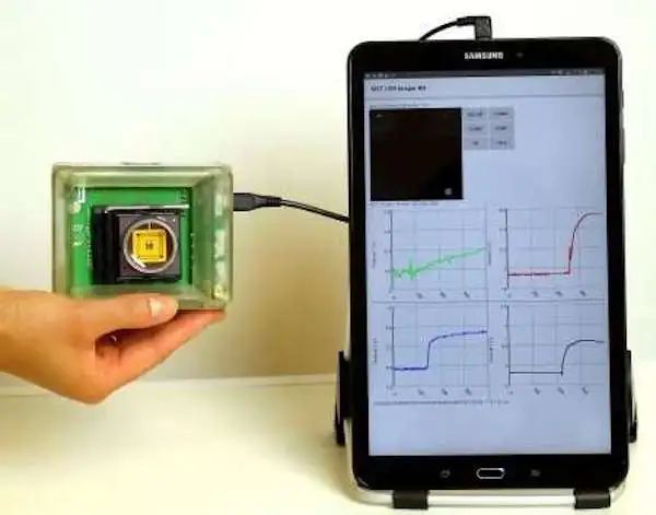 Inspired by Star Trek's tricorder, the new device connects to Android tablets and smartphones to do all its computing power