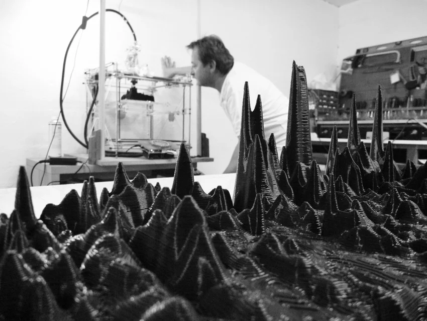 This 3D-printed sculpture is a three-dimensional materialization of President Obama’s voiceprint (Photo: Gilles Azzaro)