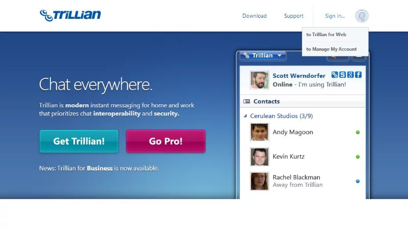 Trillian has a clean, easy-to-use interface