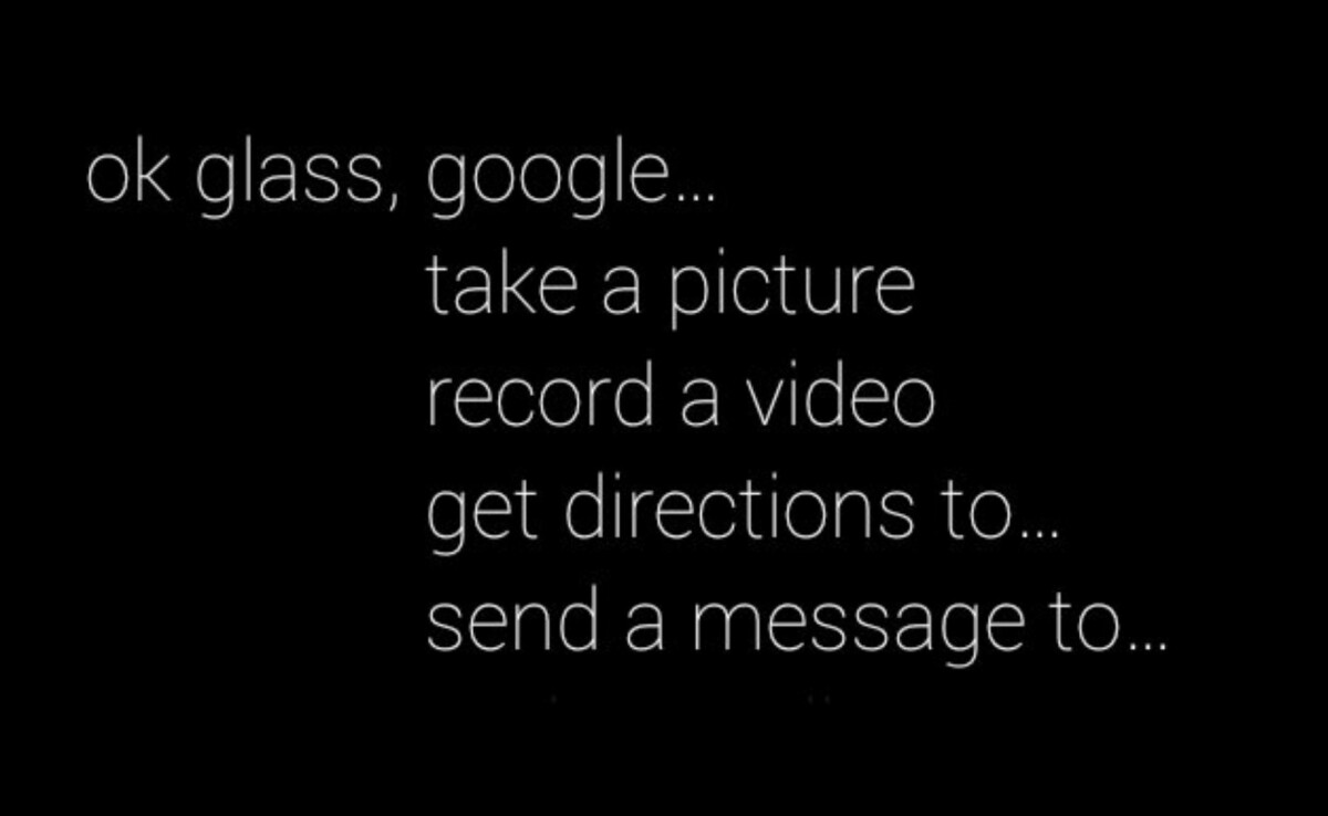 After you say the magic words ("OK Glass") you have a decent-sized list of options