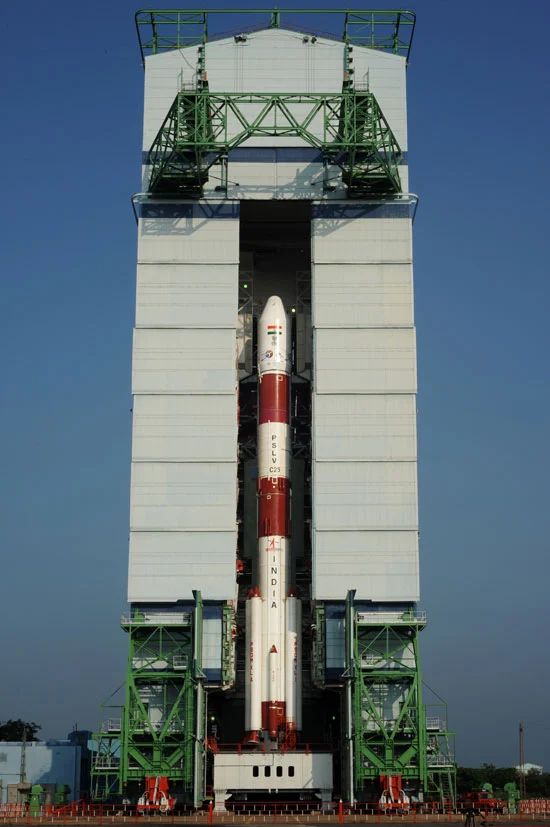 Full View of PSLV-C25 on First Launch Pad