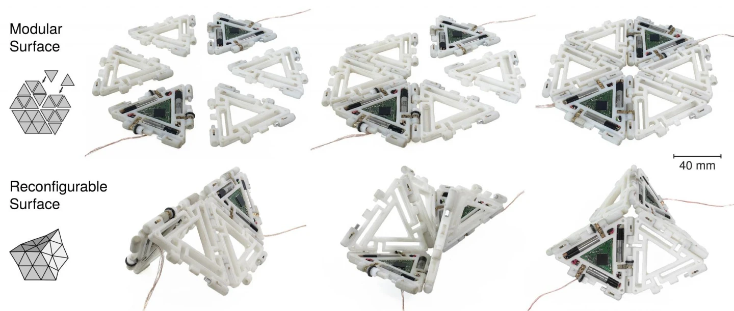 Multiple Mori's can be snapped together to form folding machines of different shapes and sizes