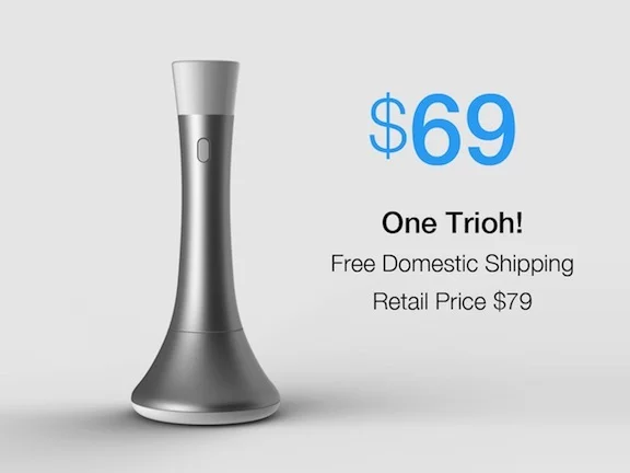 The Trioh! makes use of an inductive charging system in order to avoid wires