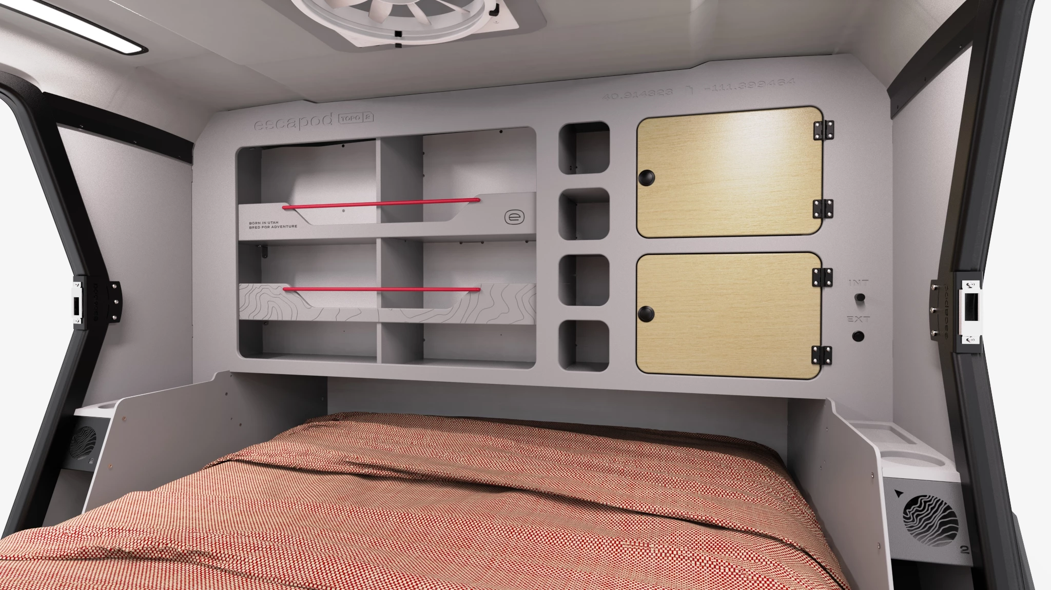 The Topo2 Nomad includes a simpler interior cabinetry design