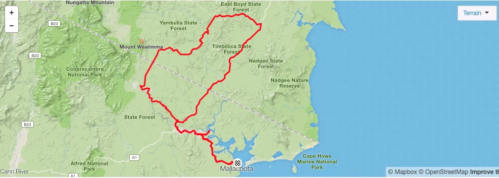 My eventual route, taken from Strava