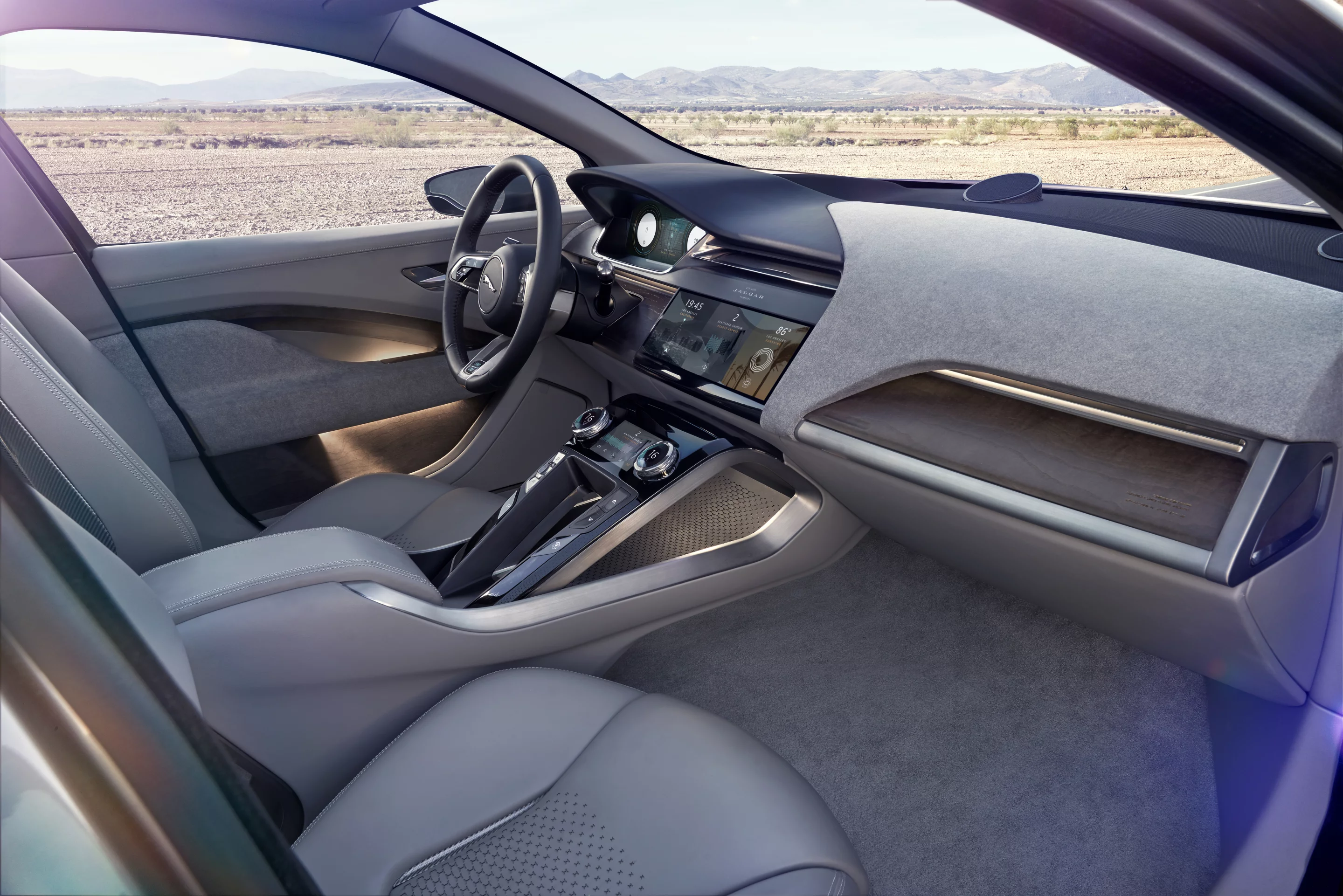 The cabin is touchscreen heavy in the Jaguar I-Pace