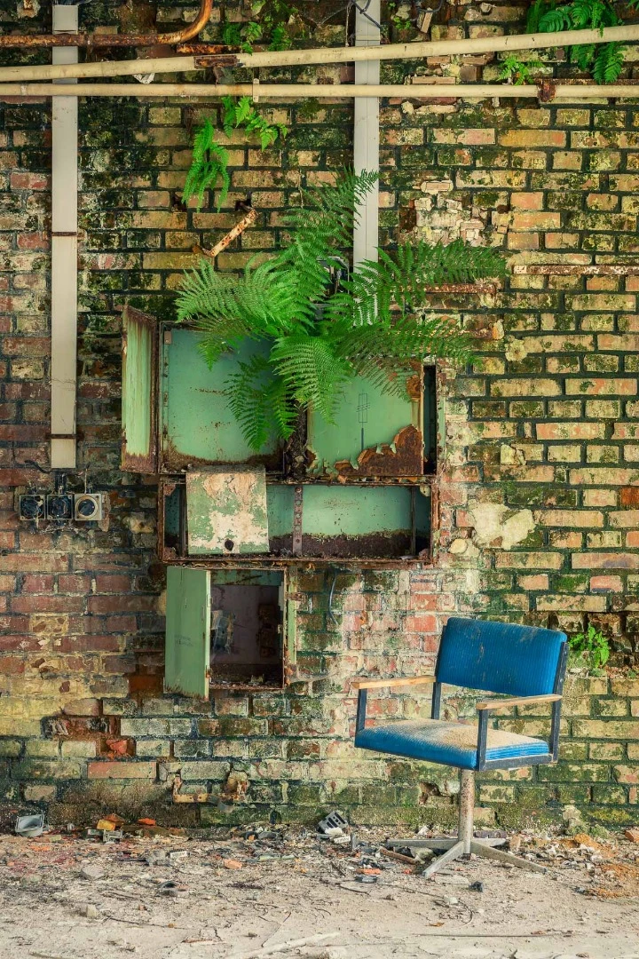 Another look at this former dye factory, now only producing shades of green