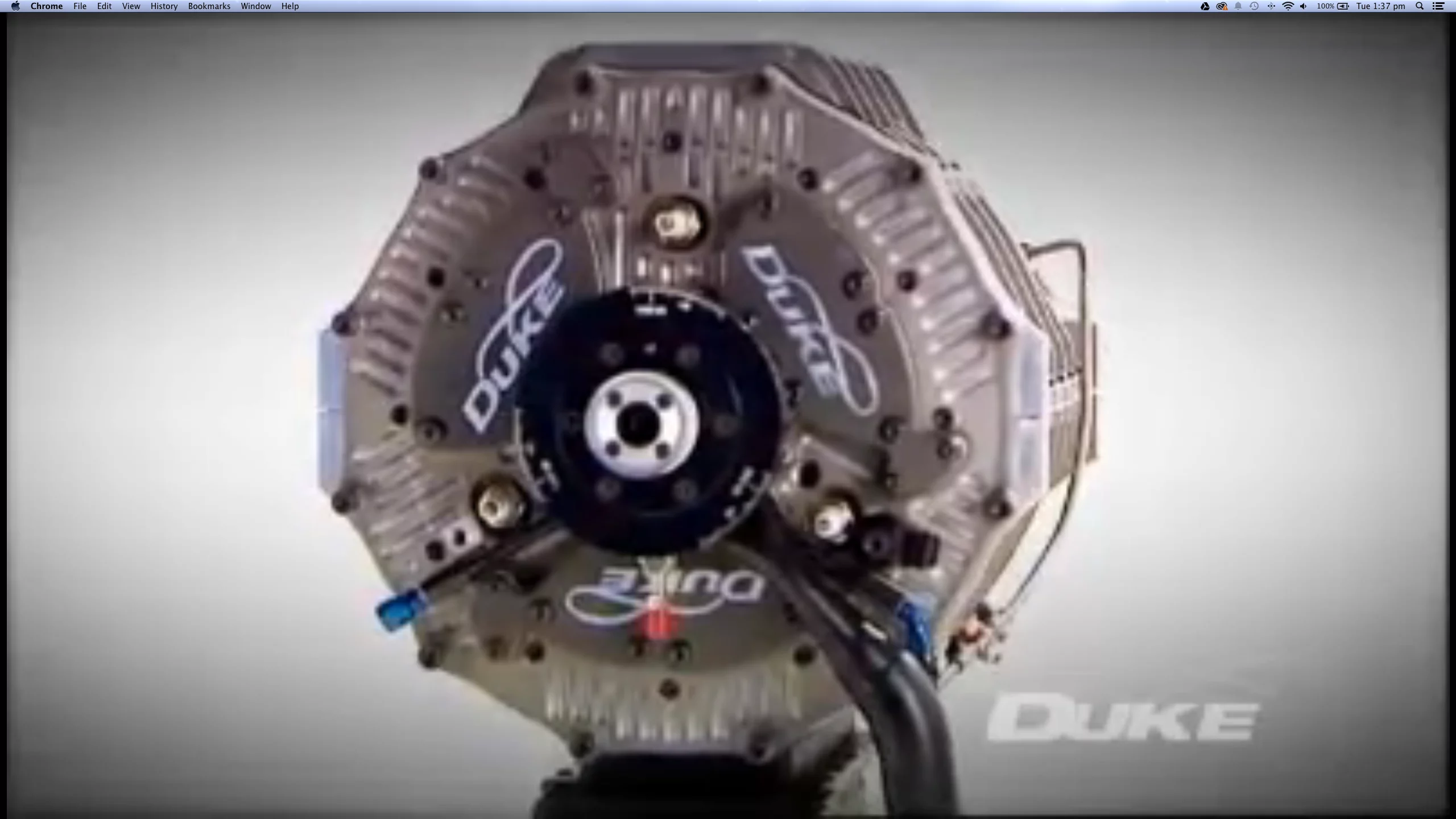 The Duke Engine boasts five cylinders and only three spark plugs