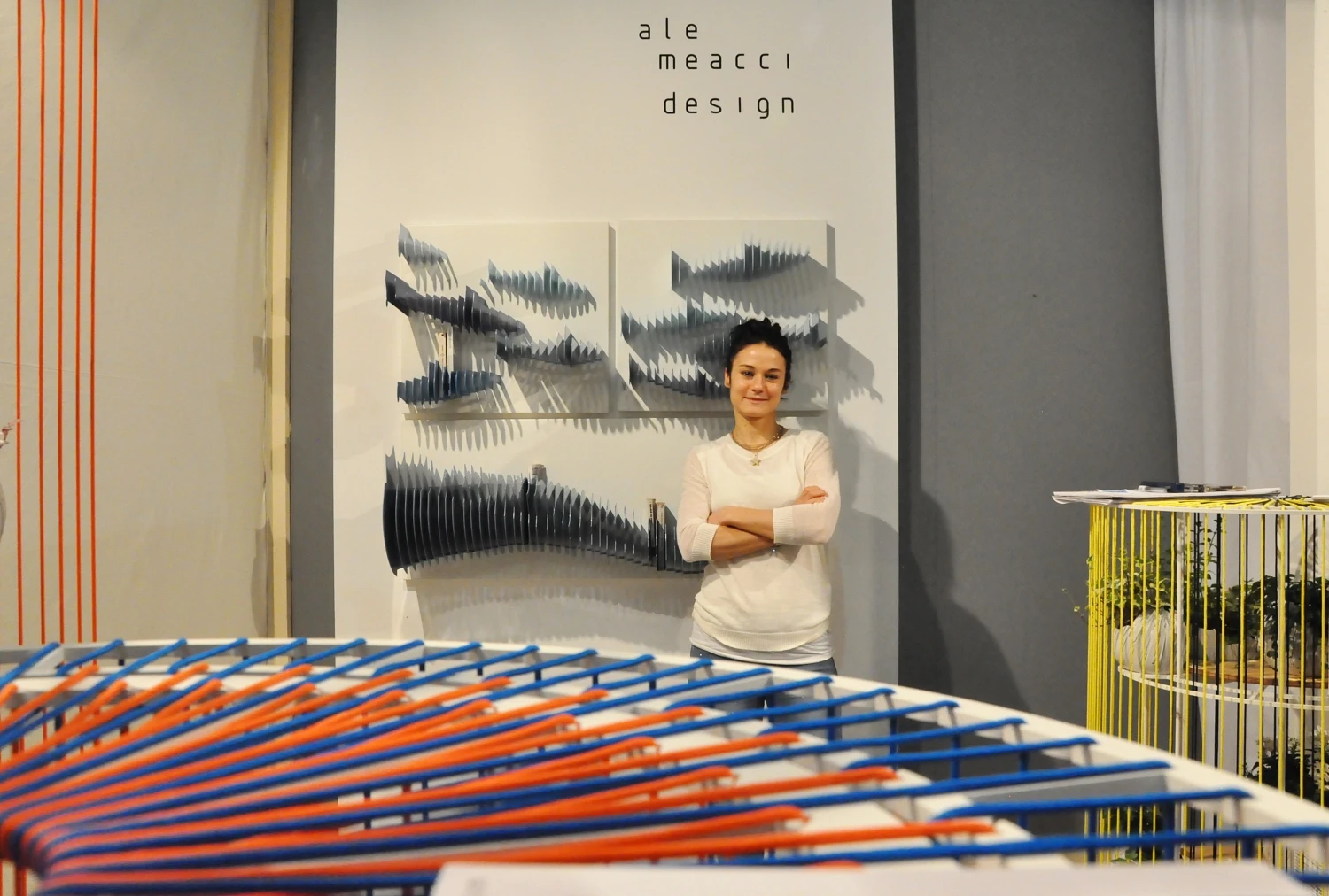 Alessandra Meacci with her collection during the SaloneSatellite 2016