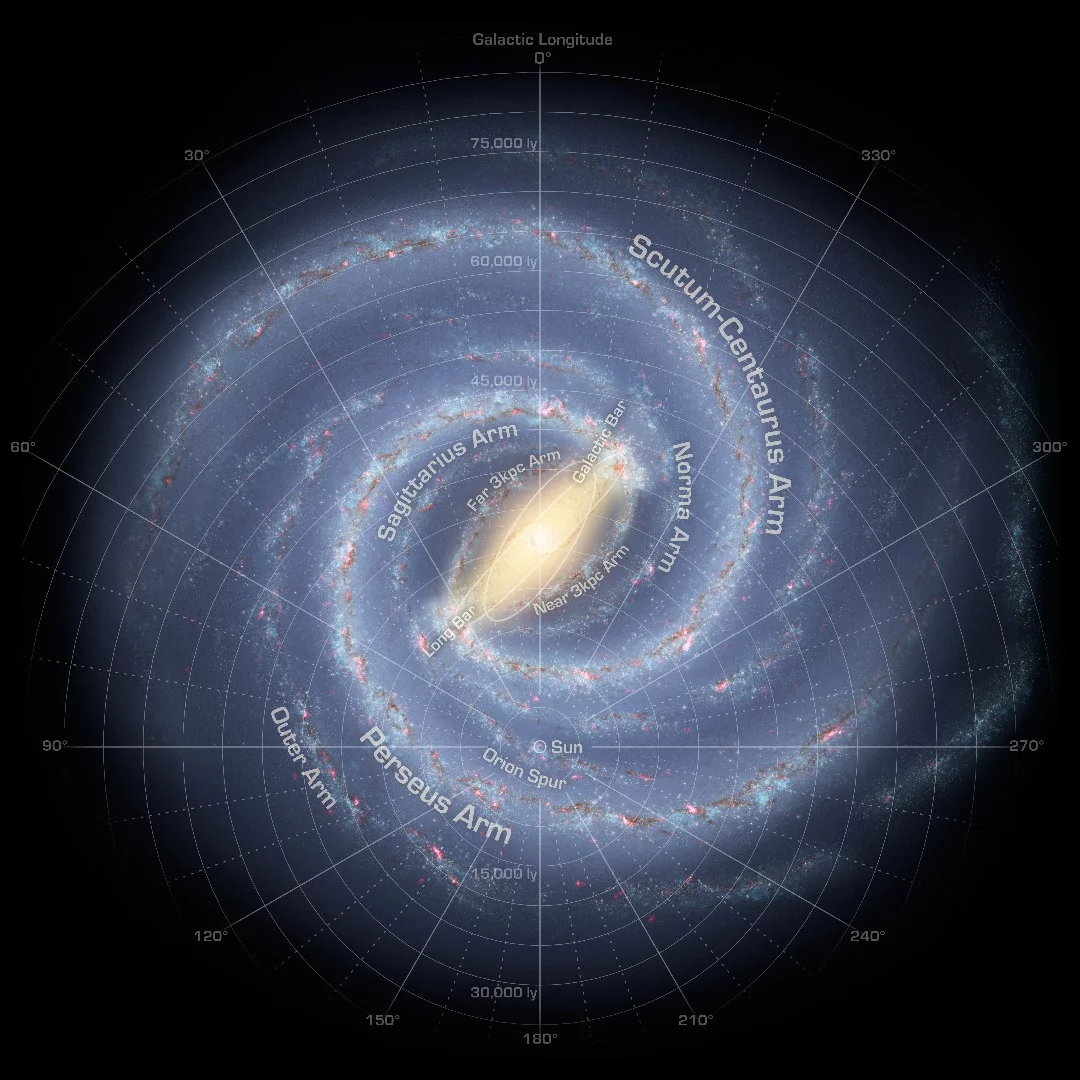 Artist's impression of the Milky Way rendered using the most up to date information available
