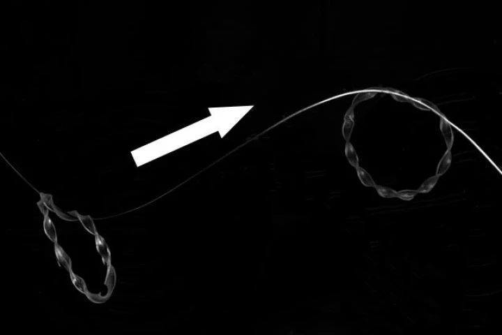 The robot can make its way along tracks that are curved into three-dimensional patterns