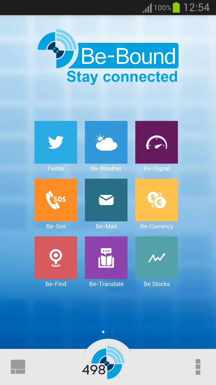 Be-Bound's home screen