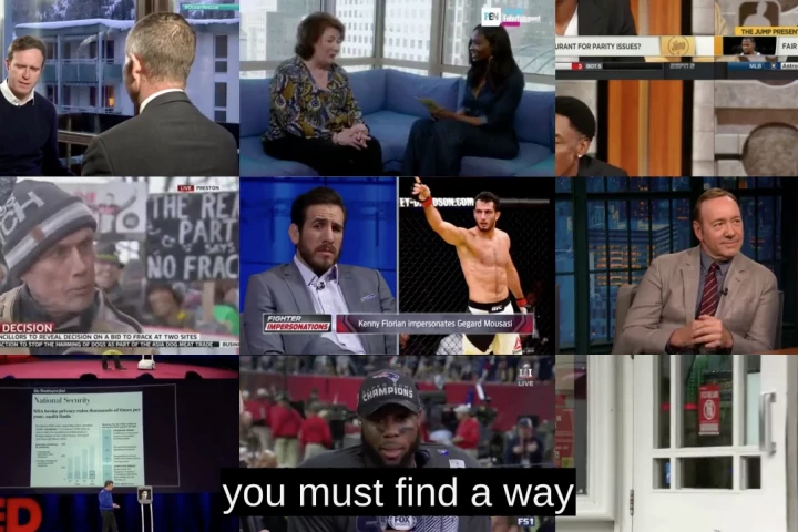 A still from today's version of Muse's new AI-generated music video for Dig Down