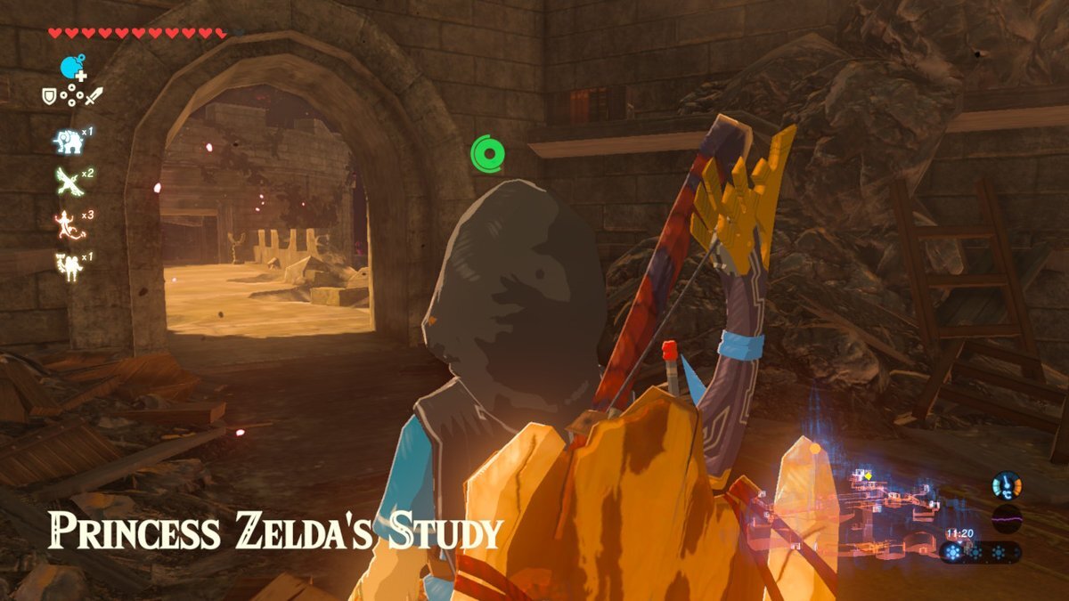 Zelda's study has seen better days.