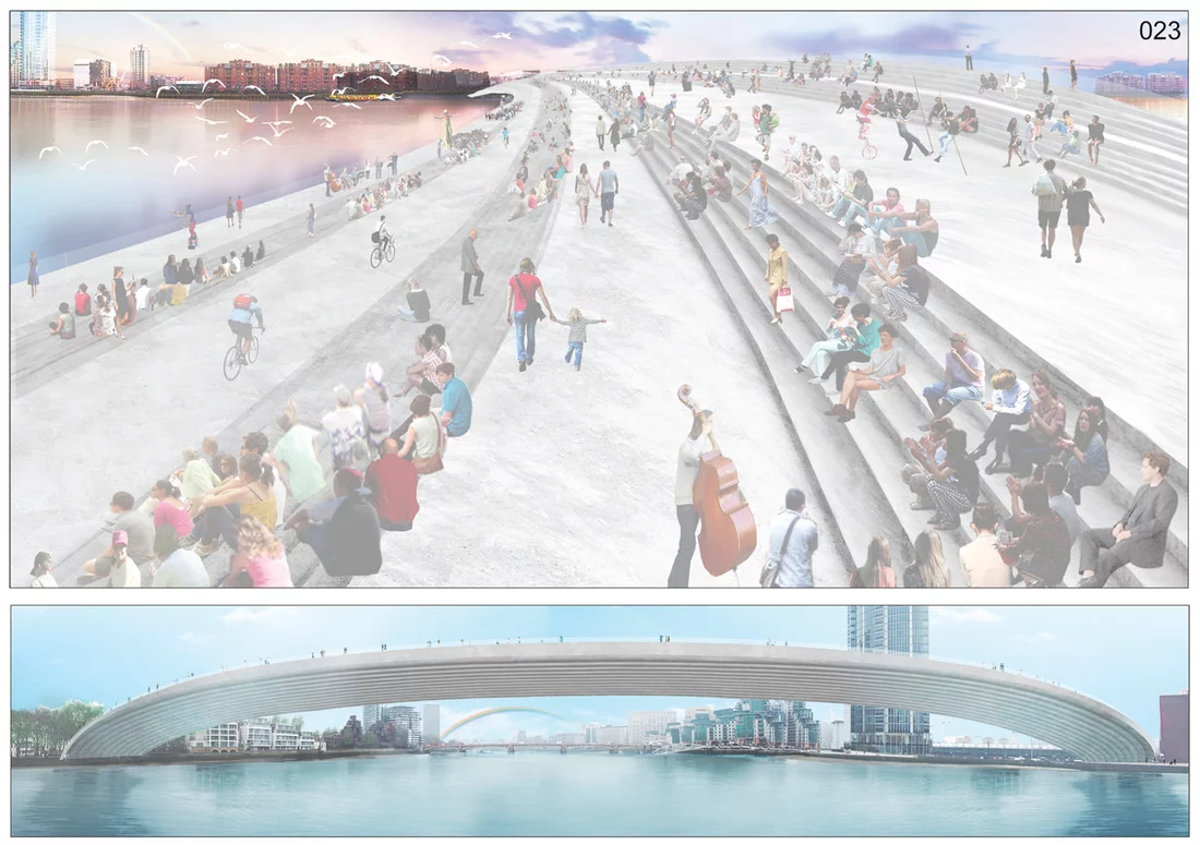 A wide bridge with space for different activities (Image: NEP Bridge Competition)