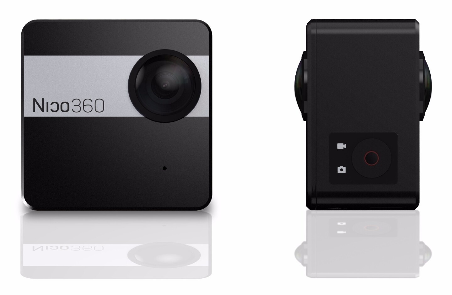 The Nico360 camera features dual wide angle F2 lenses front and rear