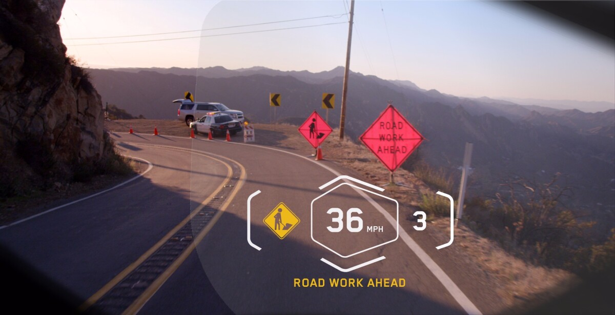 Additional information can be programmed to be displayed in BMW's HUD system