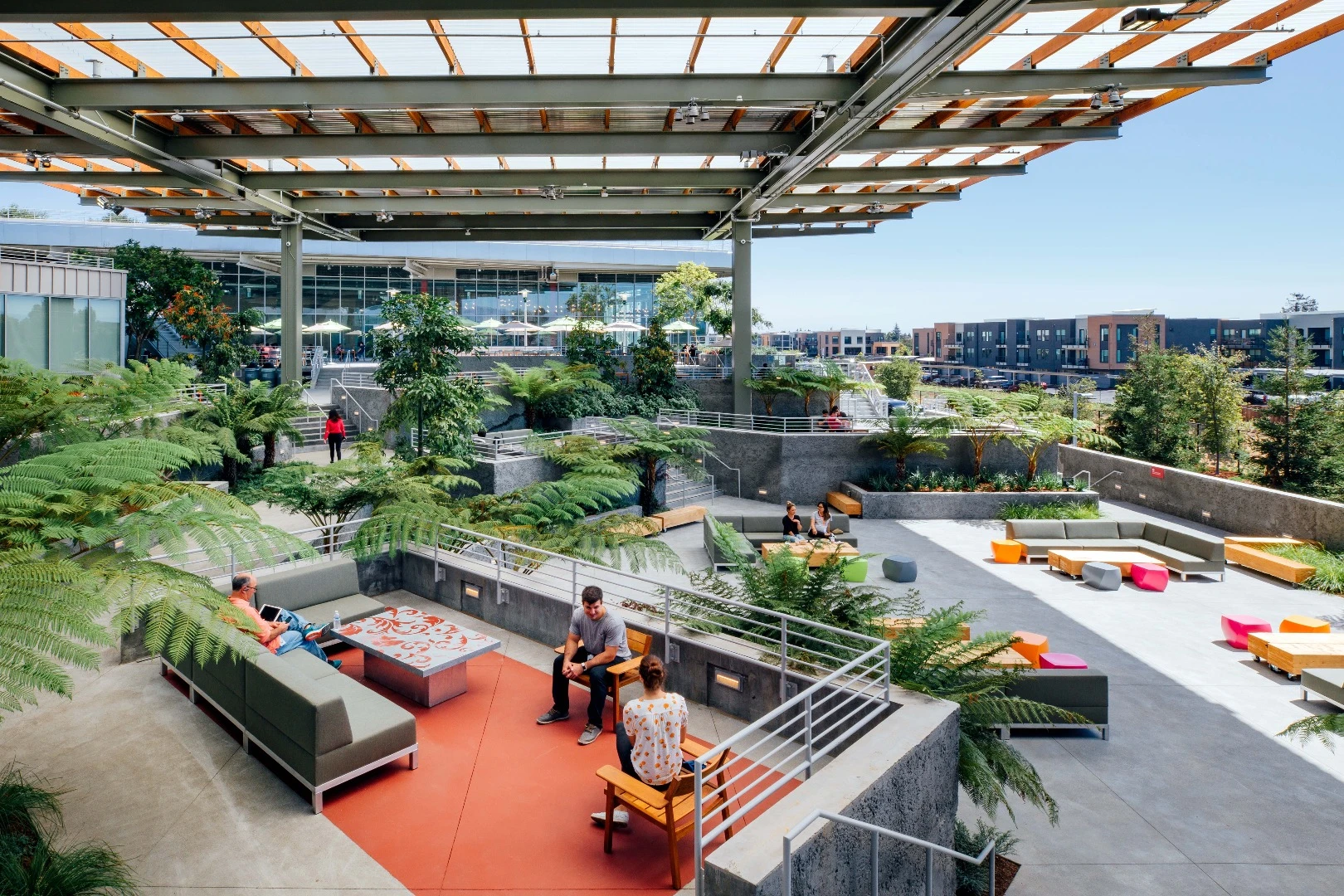 MPK 21's The Bowl is a large amphitheater-like courtyard that connects MPK 21 and the adjacent Gehry-designed MPK 20
