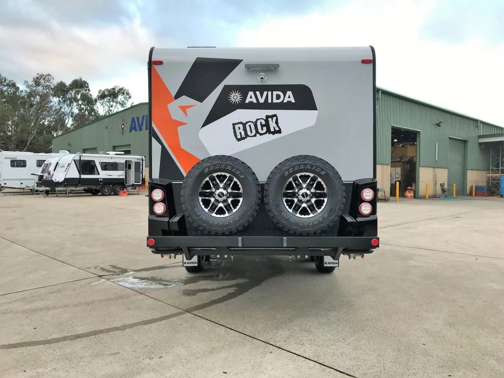 Like other Australian caravans we've looked at, the Avida Rock is tough and muscular outside, cozy and luxurious inside