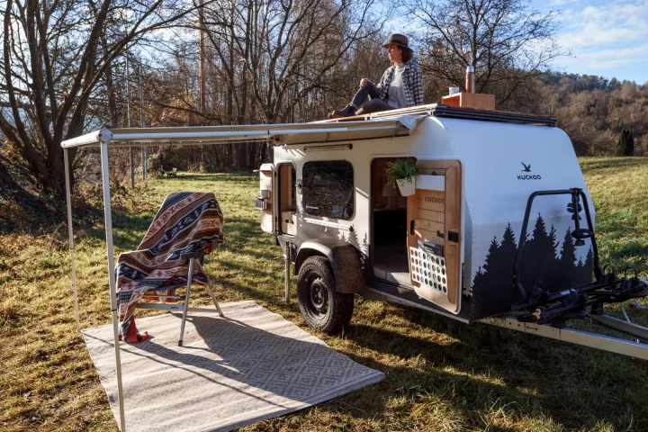 The new Kuckoo trailer combines a homey interior with a few nice outdoor living features
