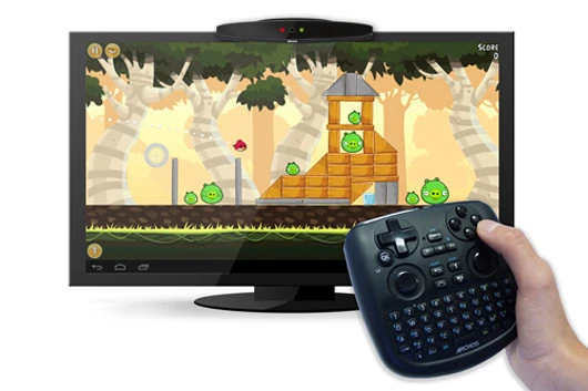 The "Pointer Wand" feature allows users to "touch" the screen by pointing the remote at it