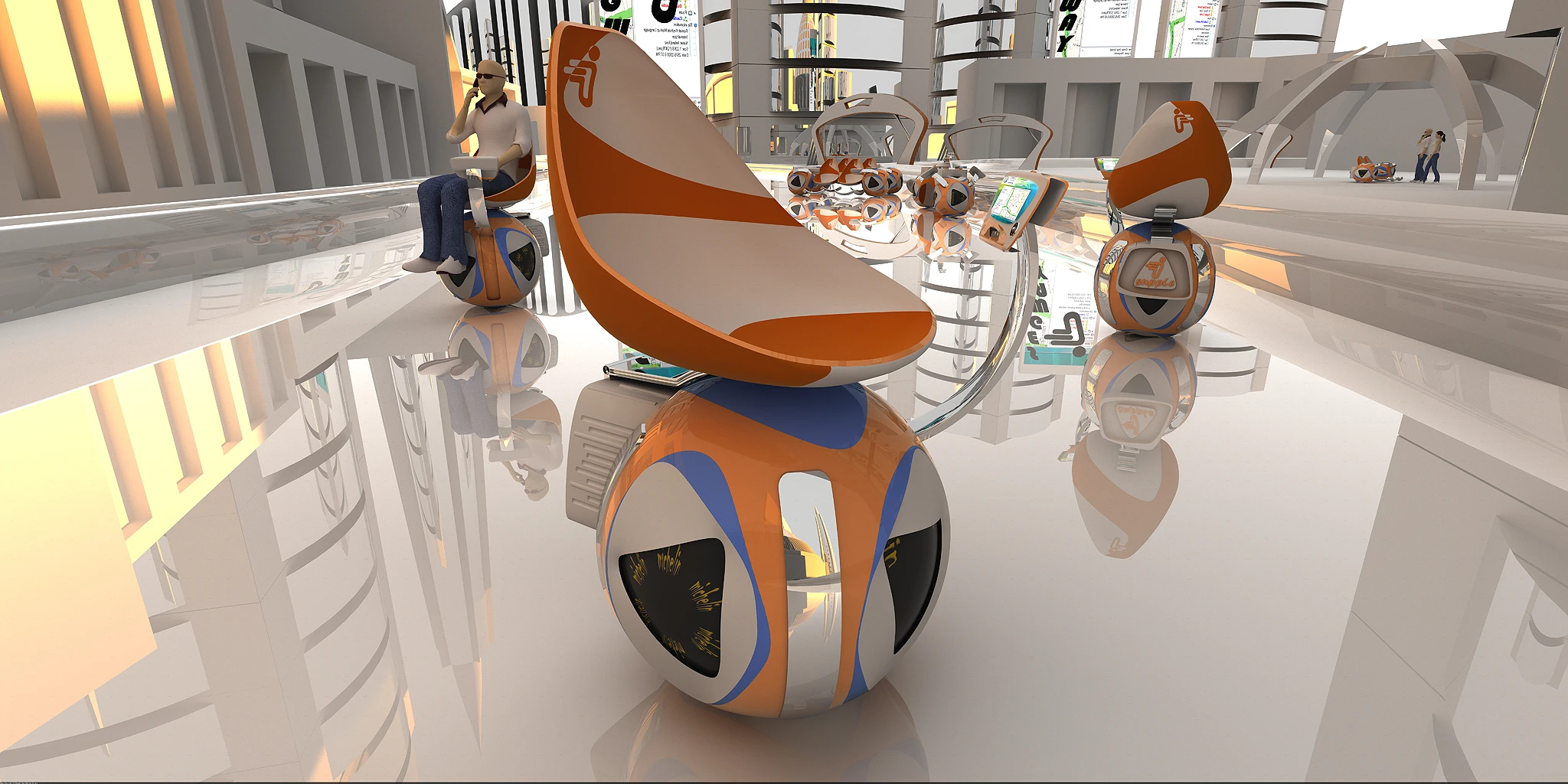 Mohamad Sadegh Samakoush Darounkolayi's entry into this year's Michelin Design Challenge is an automated, self-balancing personal transport chair balanced on an omnidirectional ball