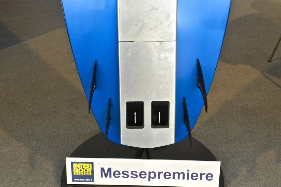 On display at Interboot 2015, the eBoard has a 15-hp water jet drive