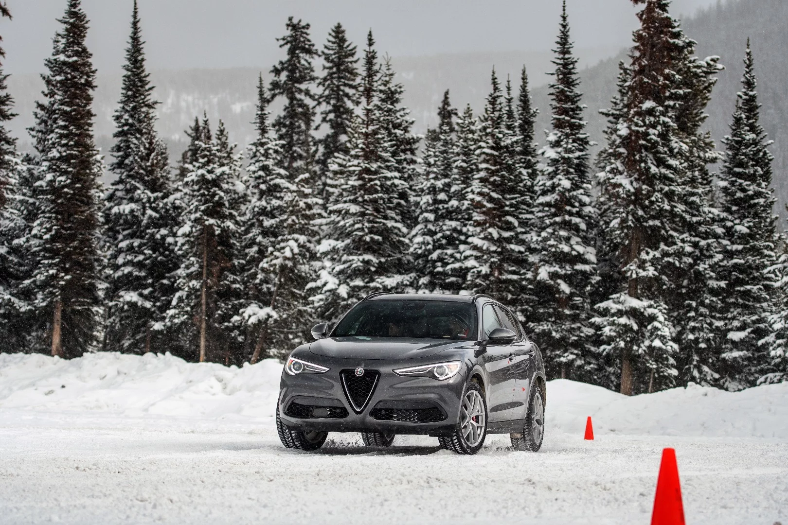 The Alfa Romeo Stelvio remained upright and straight-and-narrow no matter what we tried